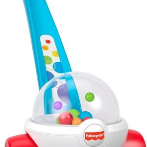 Fisher-Price Baby & Toddler Toy Corn Popper Blue Push-Along with Ball-Popping Action for Infants Ages 1+ Years, 2-Piece Assembly