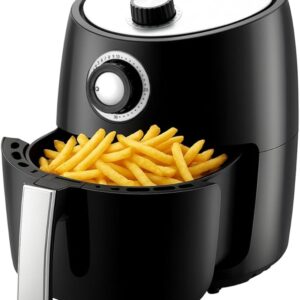 Air Fryer Oven 2 Quart - 1000w Power Oilless Dry Fryer Machine Large Capacity Family Size Air Fryer With Basket - Removable Deep Non-stick Teflon Fry Basket, Roasting Plate - Nutrichef PKAIRFR18