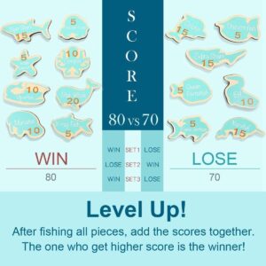 TOP BRIGHT Magnetic Fishing Game for Kids with 2 Fishing Rods, Toddler Magnetic Fishing Toy with 26 Wooden Ocean Animals, Montessori Toys for 2 Years Old Boys Girls