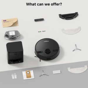 MONSGA Robot Vacuums and Mop, Self-Emptying Lidar Robotic Vacuum, 6000Pa, Lidar Navigation, Home Mapping, Wi-Fi/App/Alexa/Remote, 180mins Runtime, Vacuums for Pet,Hard Floor,Carpet