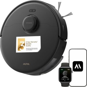 MOVA E30 Pro Robot Vacuum and Mop Combo, 19000Pa Suction Power, Compatible with Alexa, Anti-Tangle DuoBrush, Extensive Side Brush Cleaning, 90 Days Without Emptying Ideal for Hair, Hard Floor, Carpet