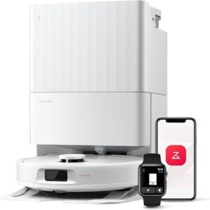 roborock Qrevo Series Robot Vacuum and Mop, 8000Pa Suction, Upgraded from Qrevo S, Anti-Tangle Brush, Smart Obstacle Avoidance, Auto Mop Washing, All-in-One Dock, 200RPM Spinning Mops, White(QV 35A)