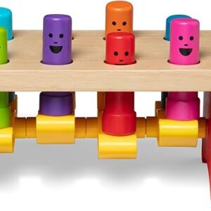 Melissa & Doug Deluxe Pounding Bench Wooden Preschool Learning Toy with MalletClassic Wooden Toddler Toys for Ages 2+