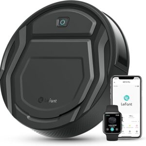 Lefant Robot Vacuum M210 Pro, Super Thin & Quiet Robot Vacuum Cleaner, Strong Suction, Automatic Self-Charging Robotic Vacuum, WiFi/App/Alexa Smart Control, Perfect for Pet Hair & Hard Floor, Black