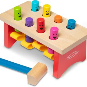 Melissa & Doug Deluxe Pounding Bench Wooden Preschool Learning Toy with MalletClassic Wooden Toddler Toys for Ages 2+