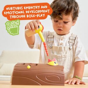 Nene Toys Little Woodpecker, Montessori Toy for Toddlers 2-4 Years Old – Educational Magnetic Toy for Kids 2 3 Years, Enhances Fine Motor Skills and Color Recognition – Gift for Boys and Girls