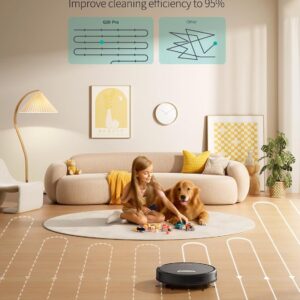 Airzeen Robot Vacuum and Mop, Strong 4500pa Suction, Robotic Vacuum Cleaner, WiFi/App/Alexa Control,180 Min Runtime, Self-Charging, Ultra Thin Robot for Pet Hair, Hard Floor(G20 Pro)