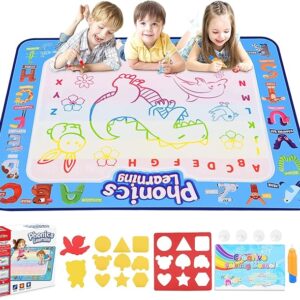 Toys for 2-8 Year Old Boys Girls, Luckades Water Drawing Mat for Toddler 2-3 3-5 Kids Gifts Educational Toys for 2 3 4 5 6 Year Old Magic Doodle Mat for Boy Girl Ideal Gifts