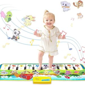 M SANMERSEN Piano Mat, 39.5 inch X 14 inch Musical Mat 8 Instrument Sounds Piano Mat for Toddlers Touch Play Dancing Mat Toy for 1 2 3 Year Old Girls Boys Gifts