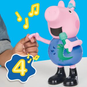 Peppa Pig Joke & Sing George 8-Inch Figure, Musical Toy with 50+ Sounds and Songs, Preschool Toys for Girls and Boys Ages 3+ (French Version)