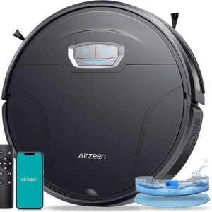 Airzeen Robot Vacuum and Mop, Strong 4500pa Suction, Robotic Vacuum Cleaner, WiFi/App/Alexa Control,180 Min Runtime, Self-Charging, Ultra Thin Robot for Pet Hair, Hard Floor(G20 Pro)
