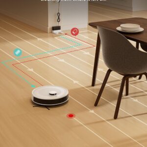 Lefant Robot Vacuum and Mop, LiDAR Navigation, 6000Pa Strong Suction, 140 Mins Runtime, Smart Obstacle Avoidance, 3-Floor Mapping, Self-Charging, App Control, for Pet Hair and Carpet, M2