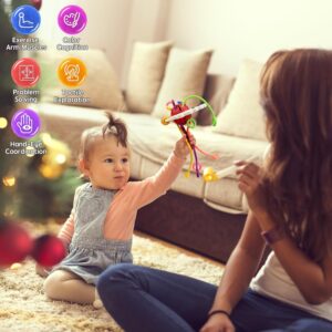 Sensory Montessori Toys for Baby 18 Months, Toddler Travel Toys for 2 Year Old Boy Girl Birthday Gifts, Soft Pull String Fidget Educational Learning Bath Toys for 18 Months Infant Newborn