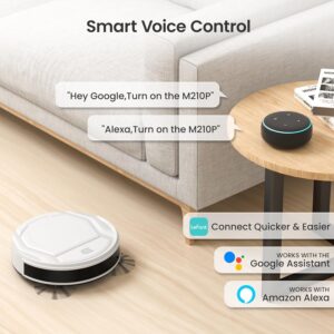 Lefant M210 Pro Robot Vacuum Cleaner, Strong Suction, Slim Design, Self-Charging Robotic Vacuum, Remote/App/Voice Control, Schedule Clean, Ideal for Pet Hair & Hard Floor, White
