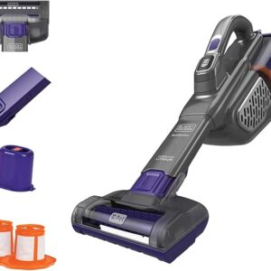 BLACK+DECKER Dustbuster Handheld Vacuum for Pets, Cordless, AdvancedClean+, Gray (HHVK515JP07)