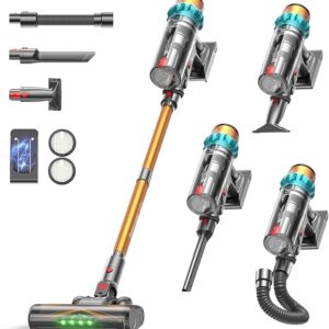 ElecKeys Cordless Vacuum Cleaners, 600W 50KPA Powerful Stick Vacuum Cleaners with 70 Mins Runtime, LED Display, Anti-Tangle, Rechargeable Vacuum for Home, Pet Hair, Hard Floors, Carpet
