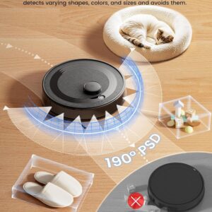 Lefant M2 Plus Robot Vacuum and Mop, Strong Suction with LiDAR Navigation, 75-Day Self-Emptying, 2.4/5G Wi-Fi/App/Alexa, 190° PSD Obstacle Avoidance, Hard Floors and Carpet, Black