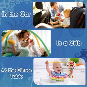 Sensory Montessori Toys for Baby 18 Months, Toddler Travel Toys for 2 Year Old Boy Girl Birthday Gifts, Soft Pull String Fidget Educational Learning Bath Toys for 18 Months Infant Newborn