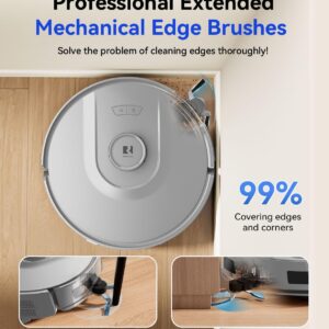 Redroad Robot Vacuum Cleaner 20,000Pa Robot Vacuum and Mop,90 Day Self Emptying Vacuum Robot,Lidar Navigation,5G/2.4GWiFi APP Aspirateur Robot,Self-Charging Robot Vacuums for Pet,Floor,Carpet R11 Gray