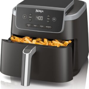 Ninja Air Fryer Pro 4in1, 5 QT (4.7 L) Capacity, Air Fry, Roast, Bake, Reheat, Dehydrate, Roast, Crisp Technology, Nonstick Basket & Crisper Plate, Grey, AF141C (Canadian Version)