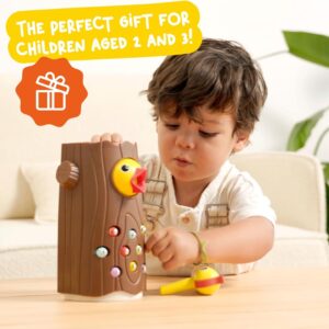Nene Toys Little Woodpecker, Montessori Toy for Toddlers 2-4 Years Old – Educational Magnetic Toy for Kids 2 3 Years, Enhances Fine Motor Skills and Color Recognition – Gift for Boys and Girls