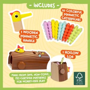 Nene Toys Little Woodpecker, Montessori Toy for Toddlers 2-4 Years Old – Educational Magnetic Toy for Kids 2 3 Years, Enhances Fine Motor Skills and Color Recognition – Gift for Boys and Girls