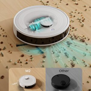 Lefant Robot Vacuum and Mop, LiDAR Navigation, 6000Pa Strong Suction, 140 Mins Runtime, Smart Obstacle Avoidance, 3-Floor Mapping, Self-Charging, App Control, for Pet Hair and Carpet, M2