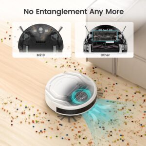 Lefant M210 Pro Robot Vacuum Cleaner, Strong Suction, Slim Design, Self-Charging Robotic Vacuum, Remote/App/Voice Control, Schedule Clean, Ideal for Pet Hair & Hard Floor, White