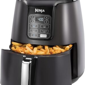 NINJA AF101C, Air Fryer, 3.8L Less Oil Electric Air Frying, Equipped with Crisper Plate + Multi-Layer Rack + Non Stick Basket, Programmable Control Panel, Black, 1550W, (Canadian Version)