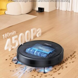 Airzeen Robot Vacuum and Mop, Strong 4500pa Suction, Robotic Vacuum Cleaner, WiFi/App/Alexa Control,180 Min Runtime, Self-Charging, Ultra Thin Robot for Pet Hair, Hard Floor(G20 Pro)