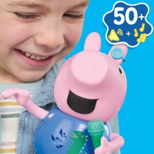 Peppa Pig Joke & Sing George 8-Inch Figure, Musical Toy with 50+ Sounds and Songs, Preschool Toys for Girls and Boys Ages 3+ (French Version)