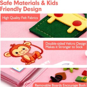 hahaland Toddler Busy Board – Montessori Toys for Girl Toys Gifts, Busy Board for Toddlers Girl, Activity Busy Book Educational Toddler Travel (Unicorn)