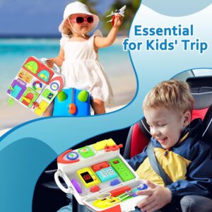Montessori Busy Board for Toddlers 1-3 with Music, 20+ Activity Toddler Educational Toys Age 1-2, Learning Toy for 1 2 Year Old Boy Girl Christmas Birthday Gift
