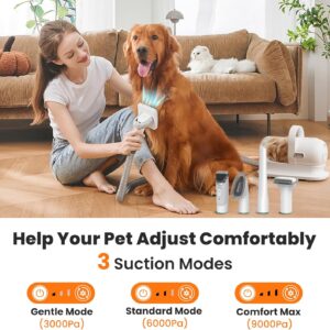 Neakasa P1 Pro Pet Grooming Kit & Vacuum Suction 99% Pet Hair, Professional Grooming Clippers with 5 Proven Grooming Tools for Dogs Cats and Other Animals