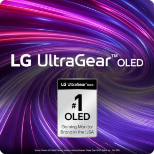 LG 32GS95UE-B 32” Ultragear™ OLED Gaming Monitor with UHD Display Dual Mode 240Hz, 480Hz 0.03ms G-SYNC, FreeSync Premium Pro, HDR400 True Black, HDMI 2.1, Anti-Glare Tilt/Height/Swivel Stand
