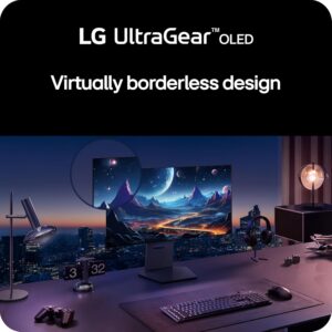 LG 32GS95UE-B 32” Ultragear™ OLED Gaming Monitor with UHD Display Dual Mode 240Hz, 480Hz 0.03ms G-SYNC, FreeSync Premium Pro, HDR400 True Black, HDMI 2.1, Anti-Glare Tilt/Height/Swivel Stand