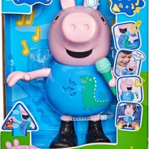 Peppa Pig Joke & Sing George 8-Inch Figure, Musical Toy with 50+ Sounds and Songs, Preschool Toys for Girls and Boys Ages 3+ (French Version)
