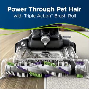 Bissell 2258B Cleanview Swivel Upright Multi-Cyclonic Vacuum for Homes with Pets with Automatic Cord Rewind, Washable Filter, Scatter-Free Technology and Edge-to-Edge Suction, Purple