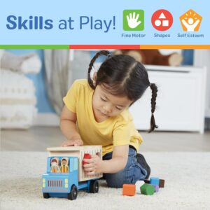 Melissa & Doug Shape-Sorting Wooden Dump Truck Toy with 9 Colorful Shapes and 2 Play FiguresWooden Vehicle Toys, Shape Sorter Toys for Toddlers Ages 2+
