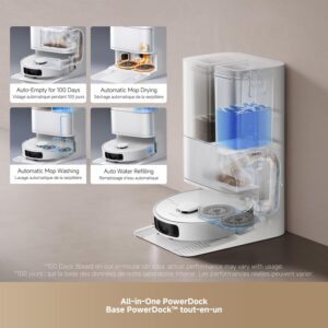 DREAME L40s Ultra CE Robot Vacuum and Mop with Auto-Empty, Mop Self-Cleaning, 13,000Pa Suction, Mop Raising, Ultrasonic Carpet Sensing, Ideal for Pet Hair, Carpet and Hard Floors, Easy Maintenance