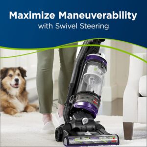 Bissell 2258B Cleanview Swivel Upright Multi-Cyclonic Vacuum for Homes with Pets with Automatic Cord Rewind, Washable Filter, Scatter-Free Technology and Edge-to-Edge Suction, Purple