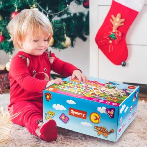 SYNARRY Wooden Puzzles for Toddlers 1-3, 6XSET Puzzles for Toddlers 2-4 with Rack, Learning Alphabet Number Animal Dinosaur Vehicle Easter Gifts for Kids, Education Toys for 2 3 Years Boys Girls