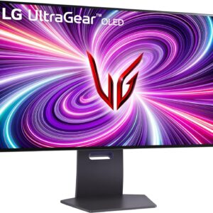 LG 32GS95UE-B 32” Ultragear™ OLED Gaming Monitor with UHD Display Dual Mode 240Hz, 480Hz 0.03ms G-SYNC, FreeSync Premium Pro, HDR400 True Black, HDMI 2.1, Anti-Glare Tilt/Height/Swivel Stand