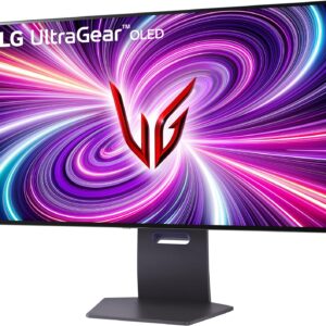 LG 32GS95UE-B 32” Ultragear™ OLED Gaming Monitor with UHD Display Dual Mode 240Hz, 480Hz 0.03ms G-SYNC, FreeSync Premium Pro, HDR400 True Black, HDMI 2.1, Anti-Glare Tilt/Height/Swivel Stand