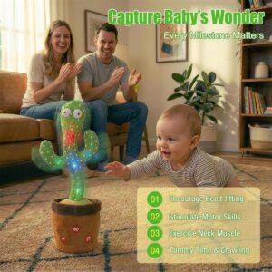 Ayeboovi Dancing Talking Cactus Baby Toy Mimicking Recording Cactus Toy Repeats What You Say 120 Songs Toddler Toys Easter Gifts for Kids Birthday Pranks Easter Basket Stuffers for 3 4 5 6+