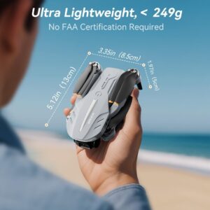 Drone with 4K Camera for Adults – B16 GPS Under 250g, Brushless Motor, Lightweight and Foldable RC Quadcopter for Beginners Toys Birthday Present, 50 Mins Long Flight