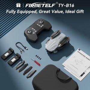 Drone with 4K Camera for Adults – B16 GPS Under 250g, Brushless Motor, Lightweight and Foldable RC Quadcopter for Beginners Toys Birthday Present, 50 Mins Long Flight